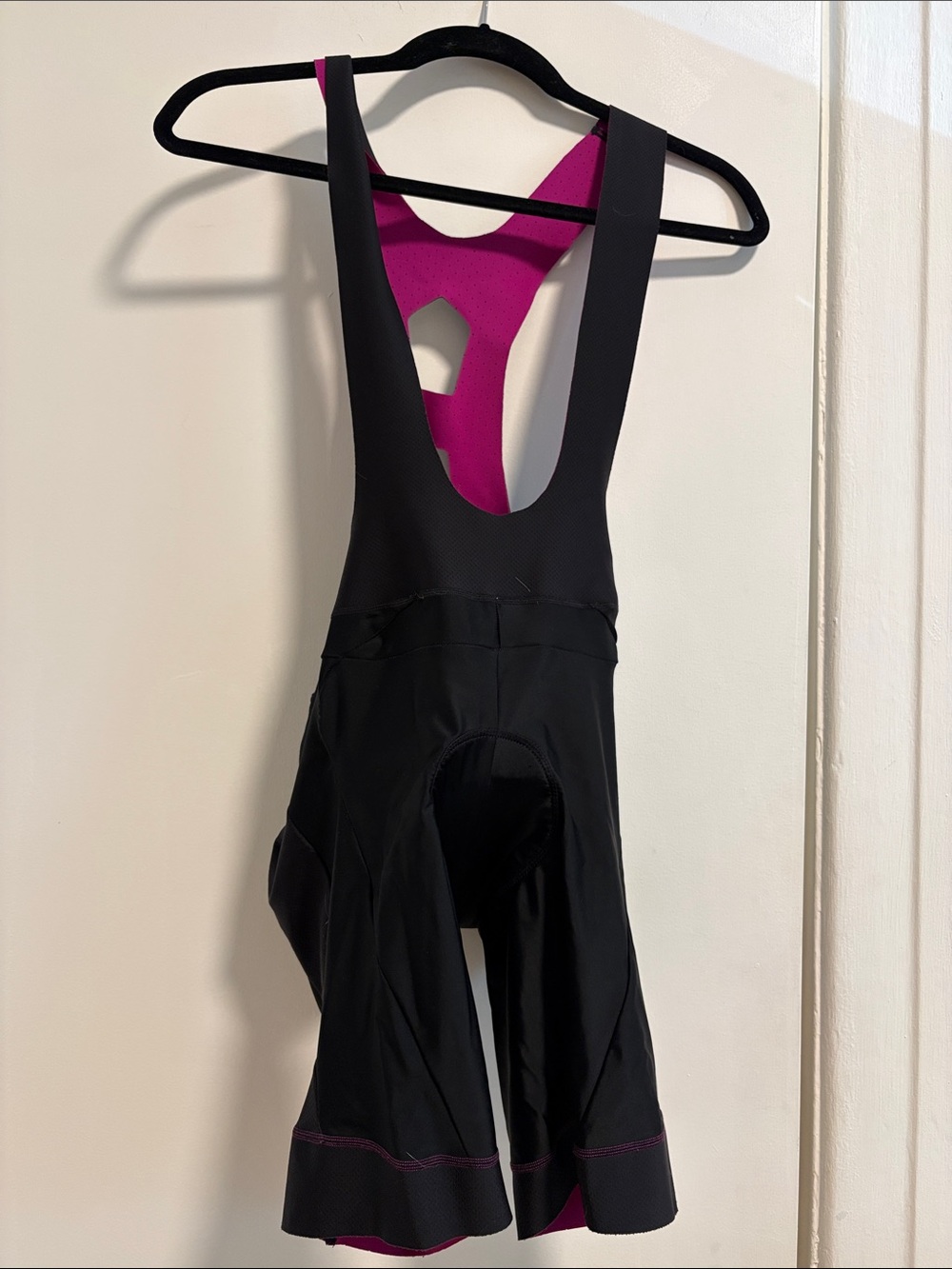 Kids Black and Magenta Bib Shorts One-Piece